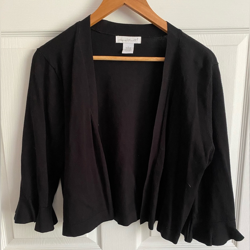 Keren Hart Bolero Cropped Cardigan in Black Size XL